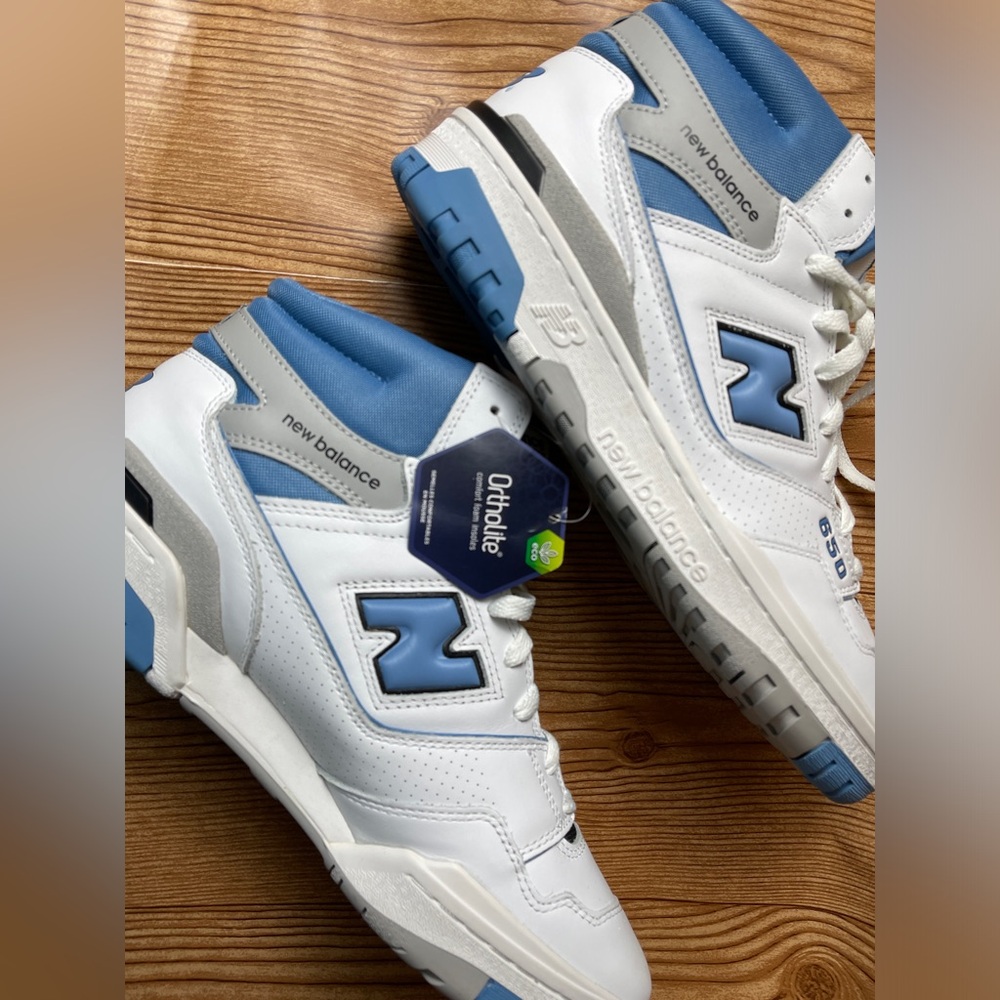 New Balance 650 High Top Sneakers Men's Athletic Shoes White Light Blue Size 12